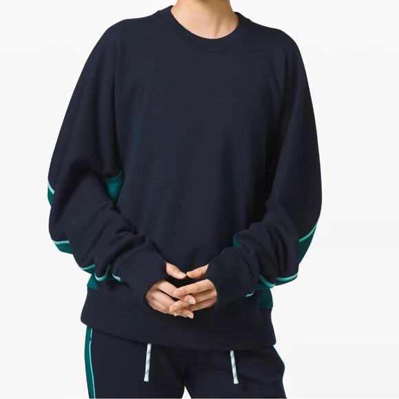 Lululemon x Roksanda Face Forward Sweatshirt Crewneck Oversized Small navy blue - Picture 2 of 13